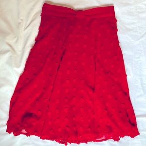 Modcloth Set on Texture A-line polka dot bow skirt